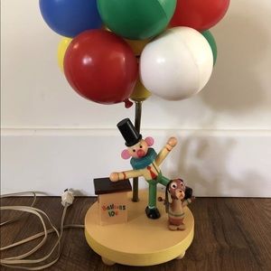 Vintage Clown Balloon Vendor Lamp 1970s